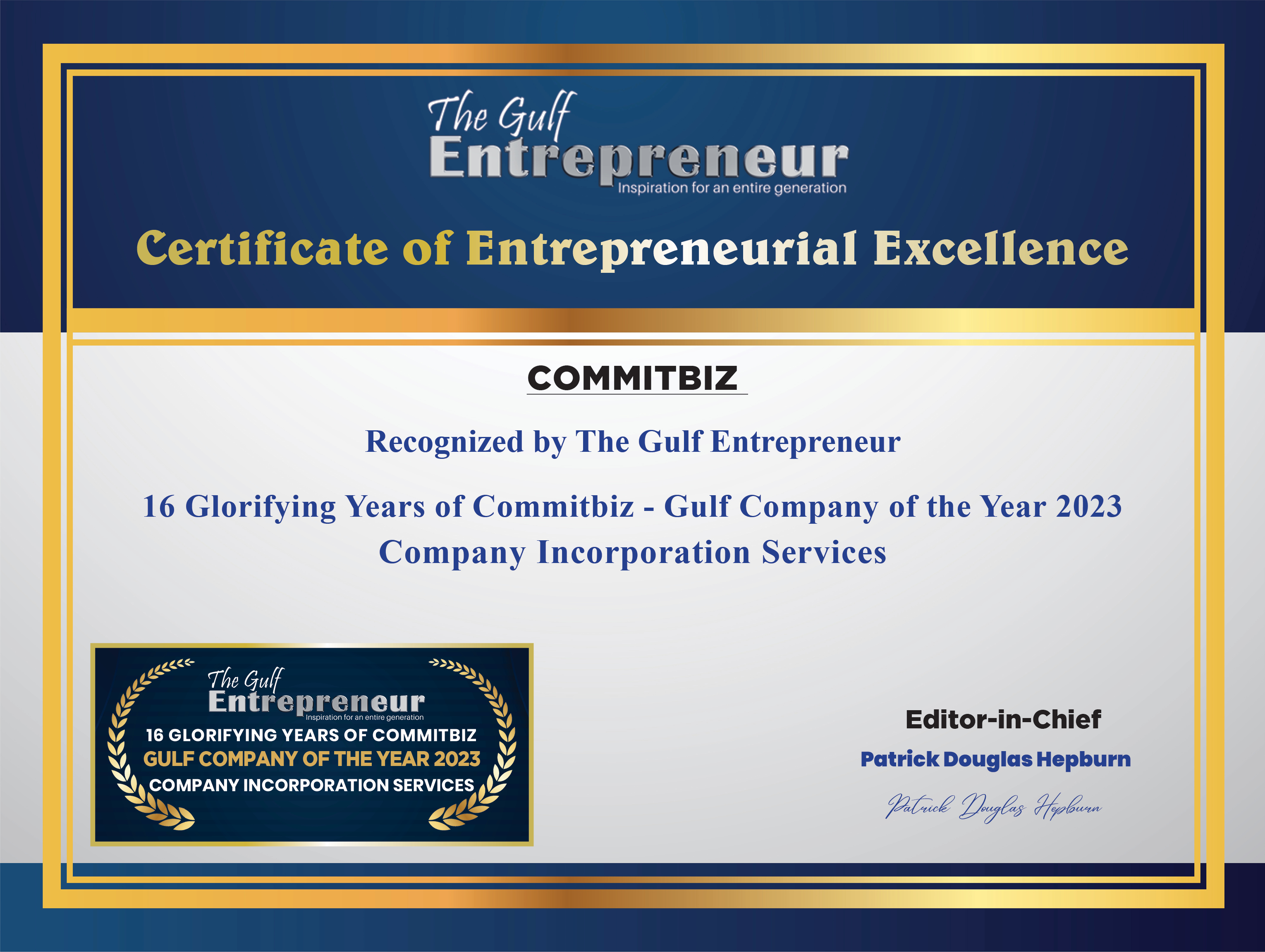 Gulf Company of the Year 2023 - Commitbiz LLC